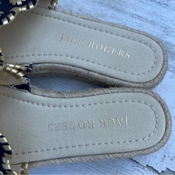 Jack Rogers Navy and Gold Sandals - Picture 4 of 13